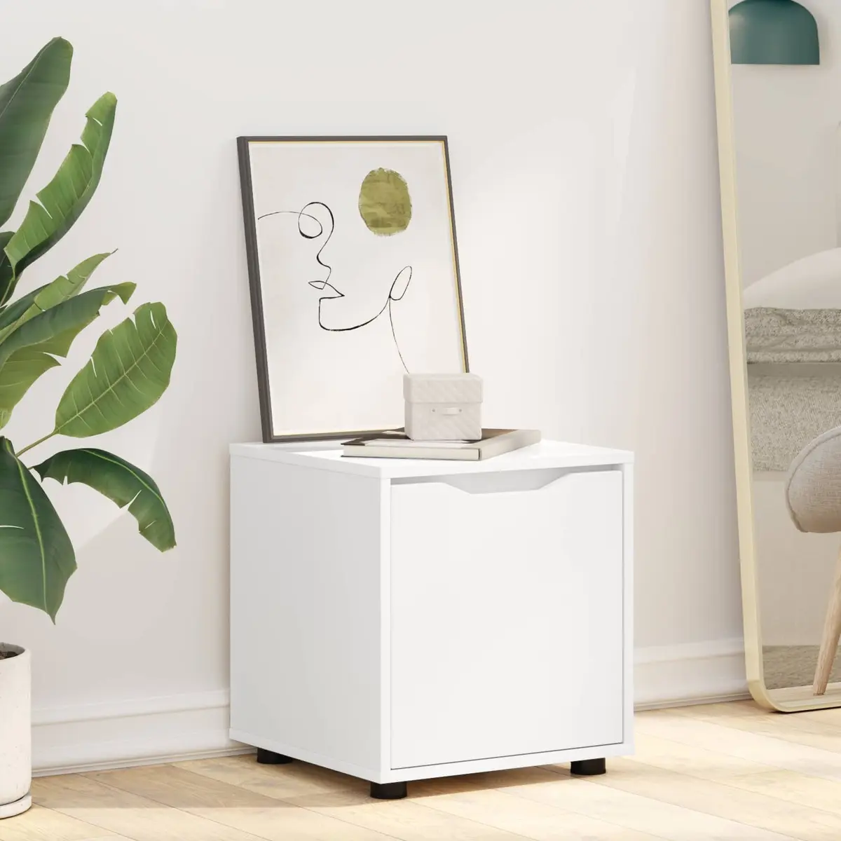 Bathroom Storage Cabinet White 40.5 x 40 x 44 cm Engineered Wood Minimalist