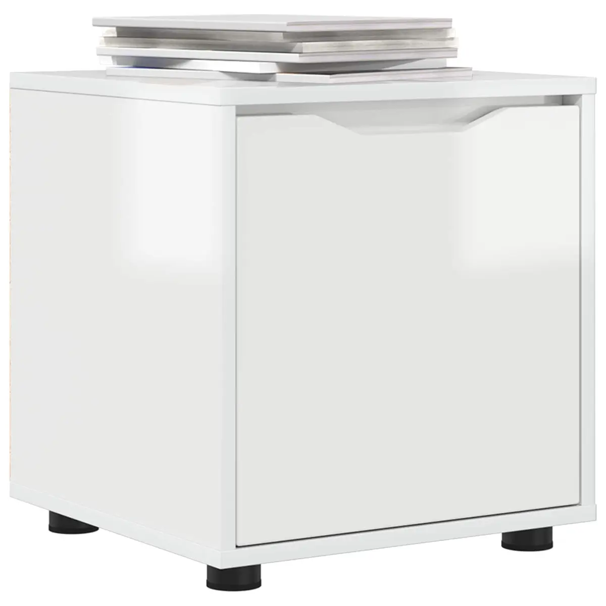 Bathroom Storage Cabinet High Gloss White Minimalist Modern Bedroom Organiser