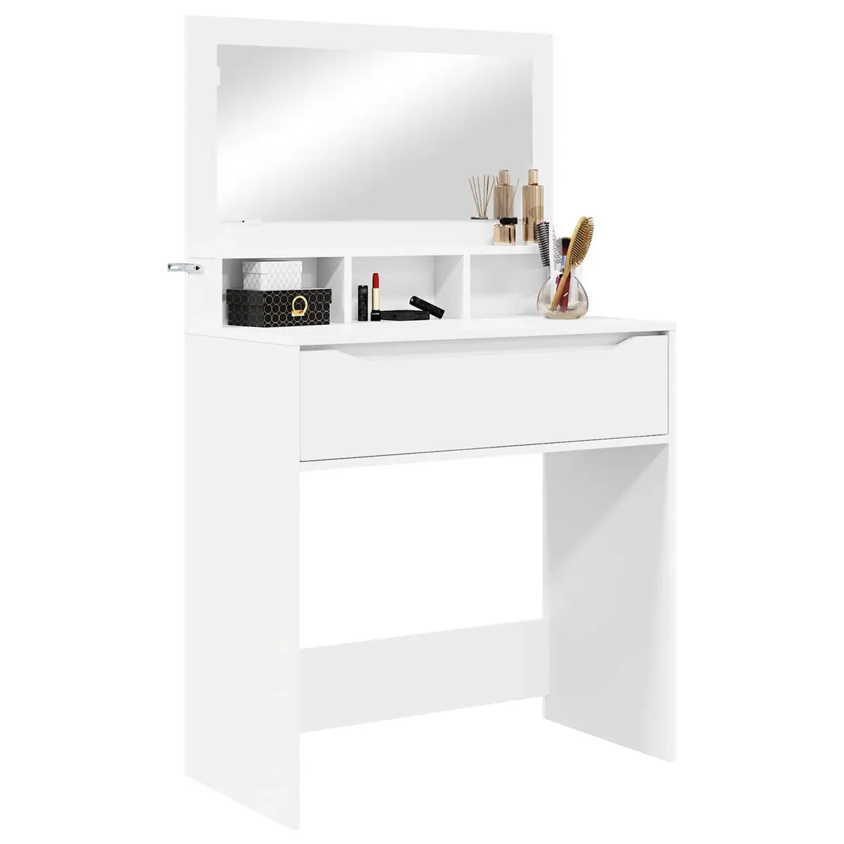 Bedroom Dressing Table White Vanity Unit Drawer Storage Makeup Desk Modern 80cm