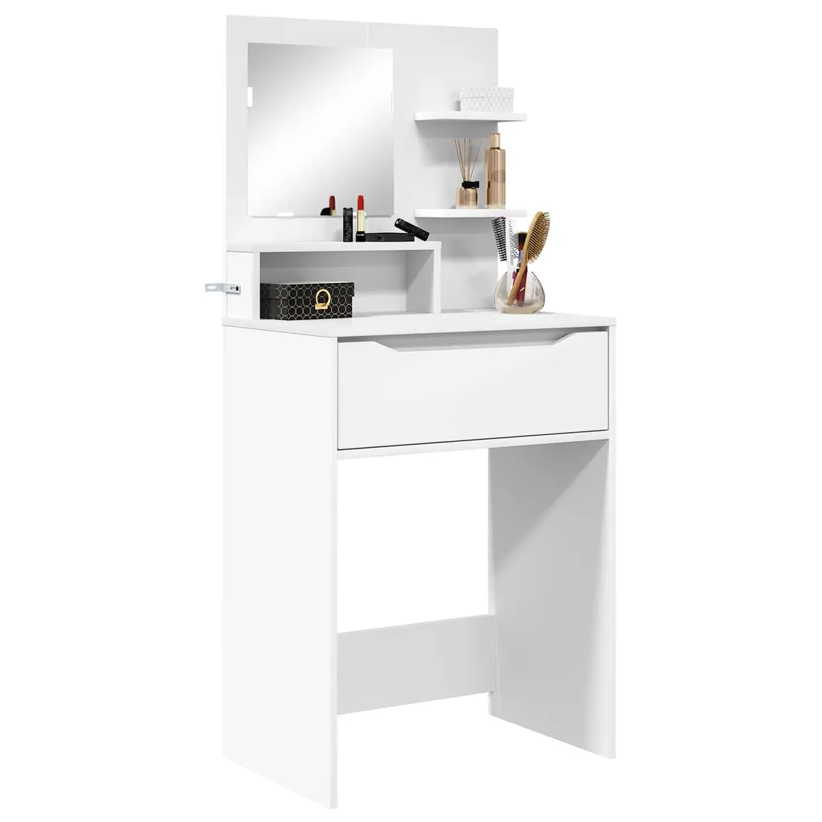 Bedroom Dressing Table with Drawer White Modern Vanity Unit Storage Furniture