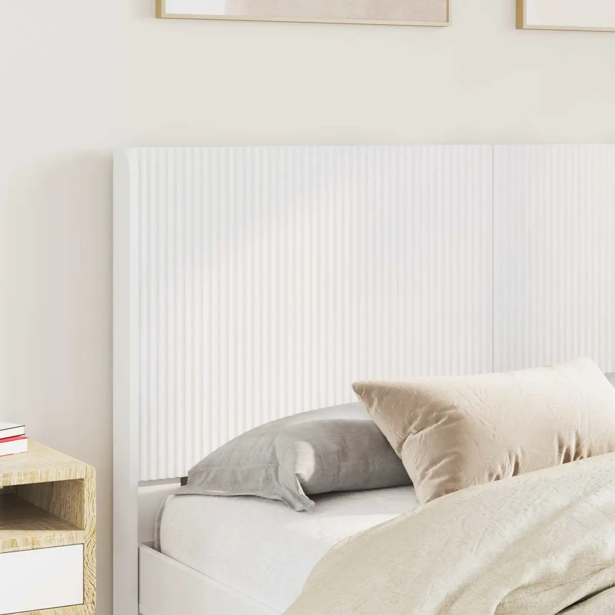 White Engineered Wood Headboard