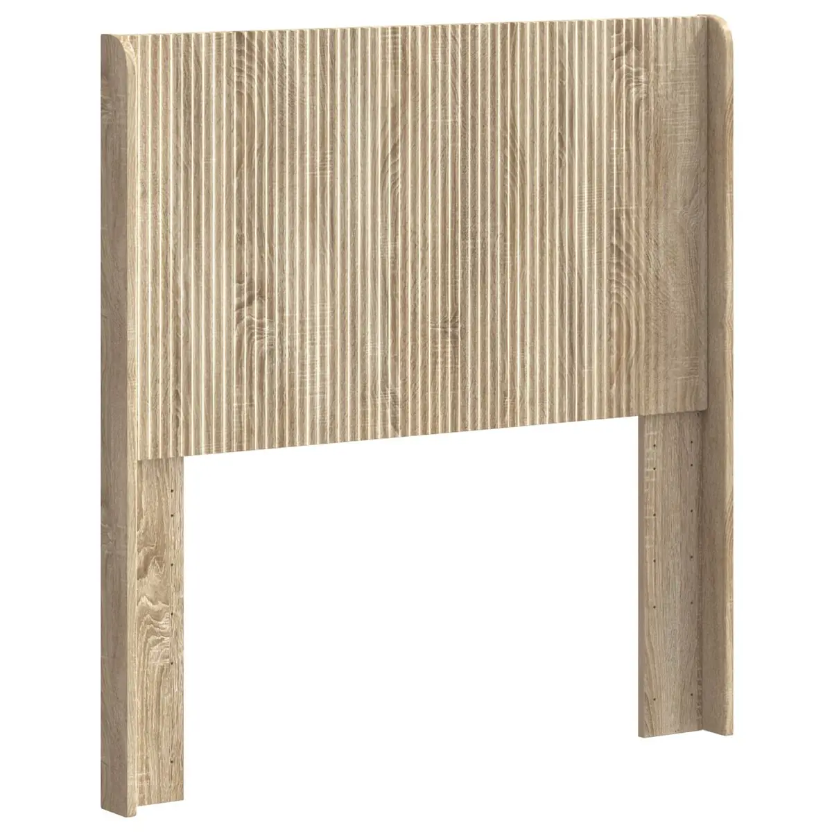 Engineered Wood Brown Headboard with Vertical Slats