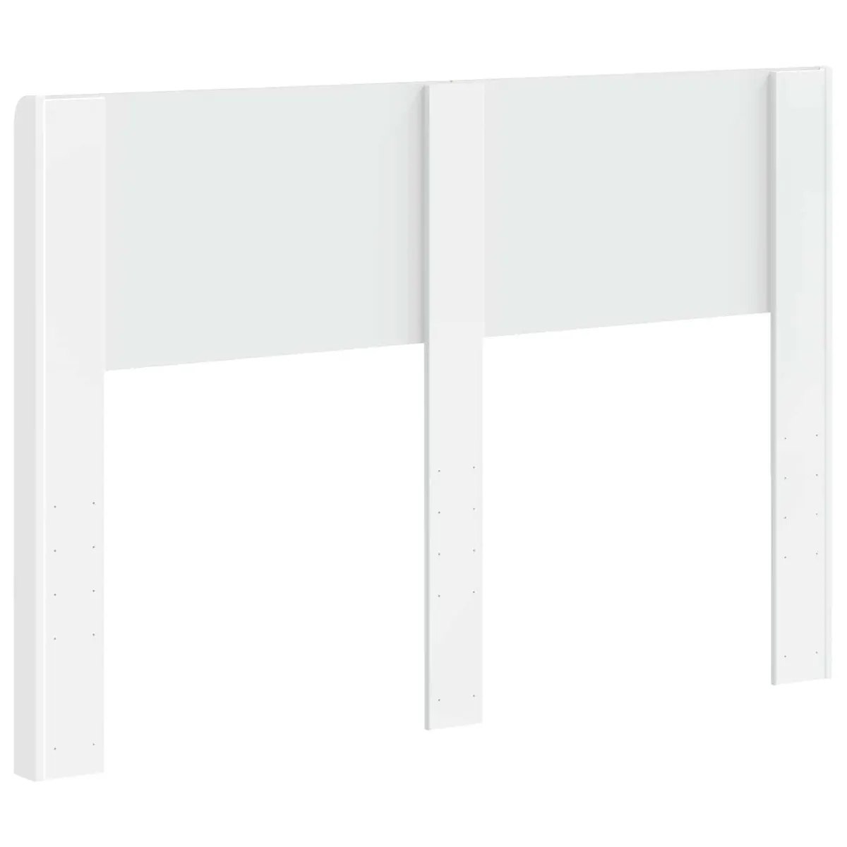 White Headboard Vertical Slat Design Engineered Wood Bedroom Furniture Mount
