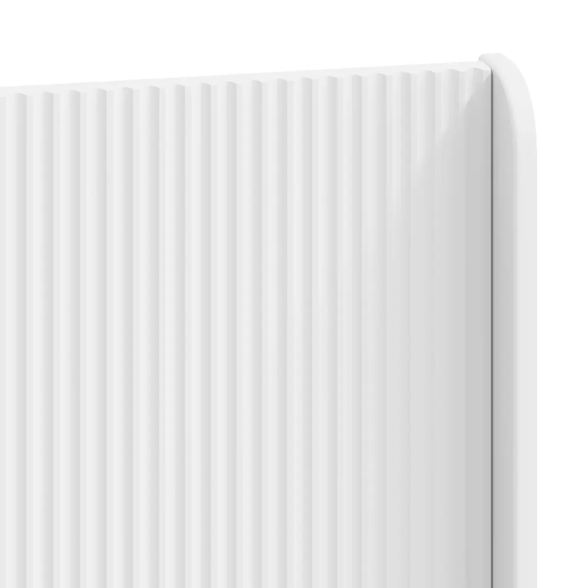 White Headboard Vertical Slat Design Engineered Wood Bedroom Furniture Mount