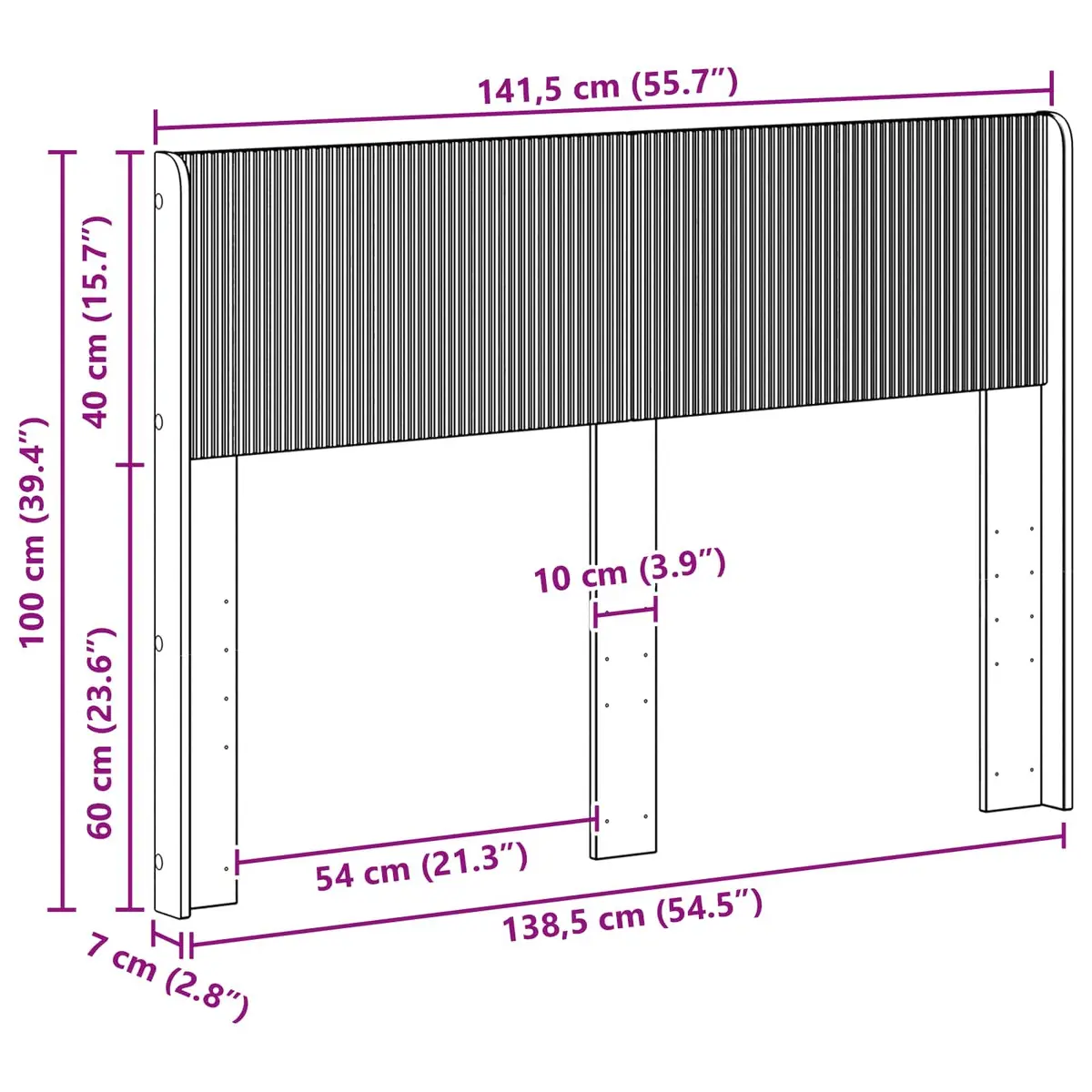 Sonoma Oak Brown Vertical Slat Headboard