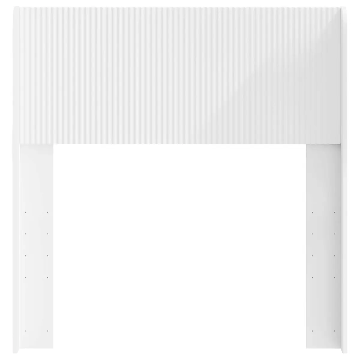 Engineered Wood White Headboard with Vertical Slats