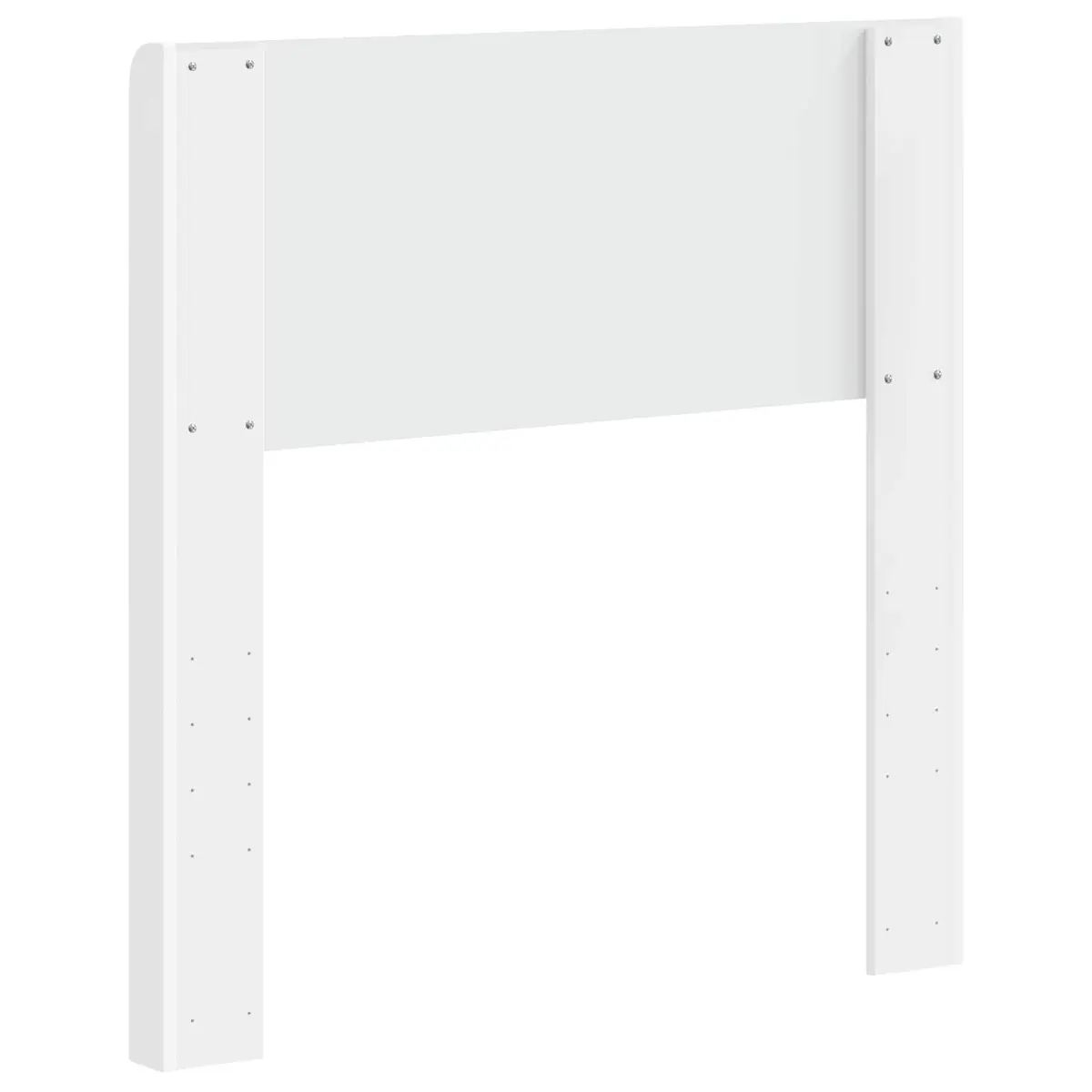 Engineered Wood White Headboard with Vertical Slats
