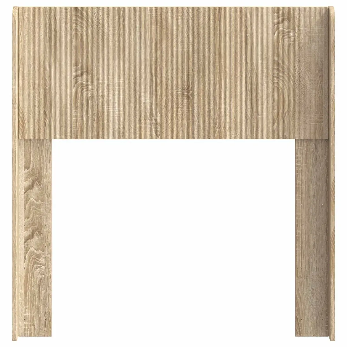 Headboard Brown Vertical Slat Design Engineered Wood Bedroom Furniture Mount