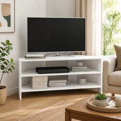 Specifications of Corner TV Cabinet: White, 102 x 40.5 x 45 cm
