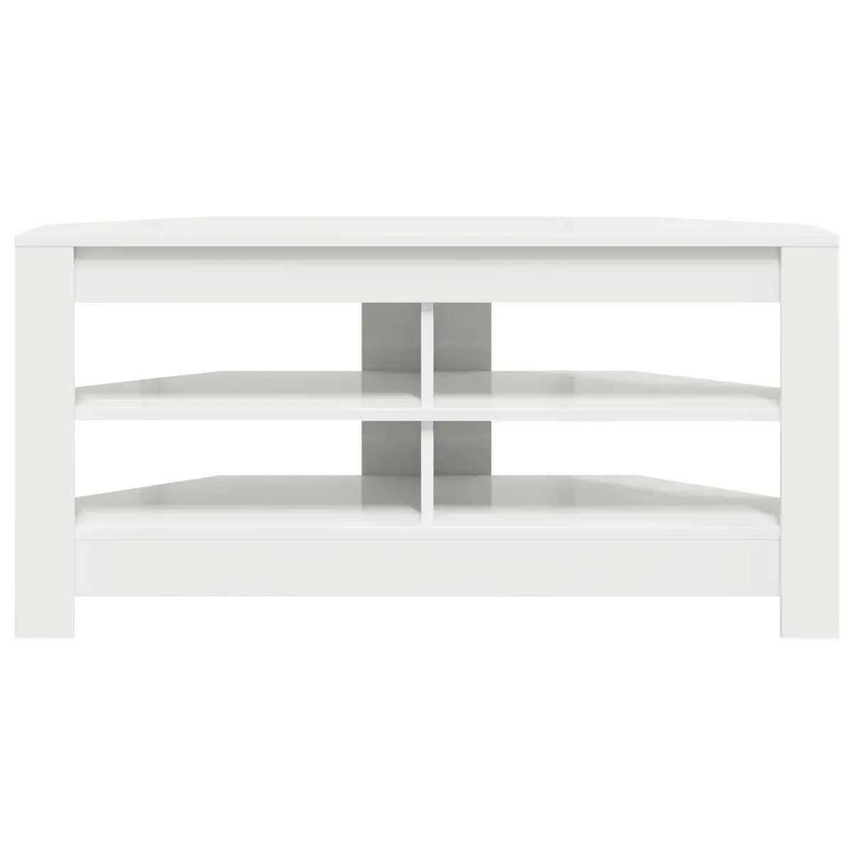 Corner TV Cabinet White Modern Living Room Media Storage Unit Engineered Wood