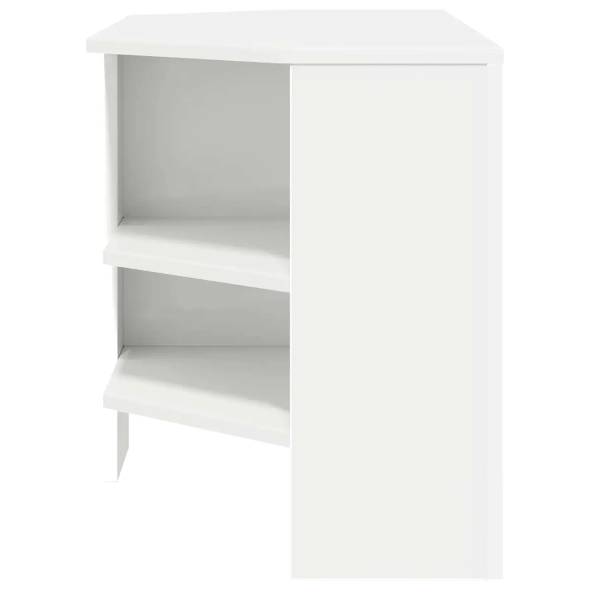 Corner TV Cabinet White Modern Living Room Media Storage Unit Engineered Wood