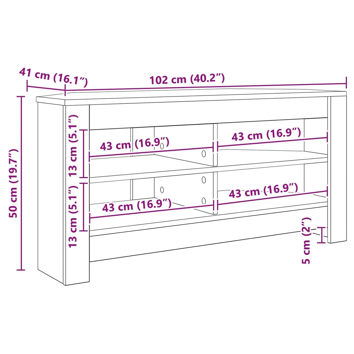 Corner TV Cabinet High Gloss White Modern Living Room Media Unit Storage Shelves