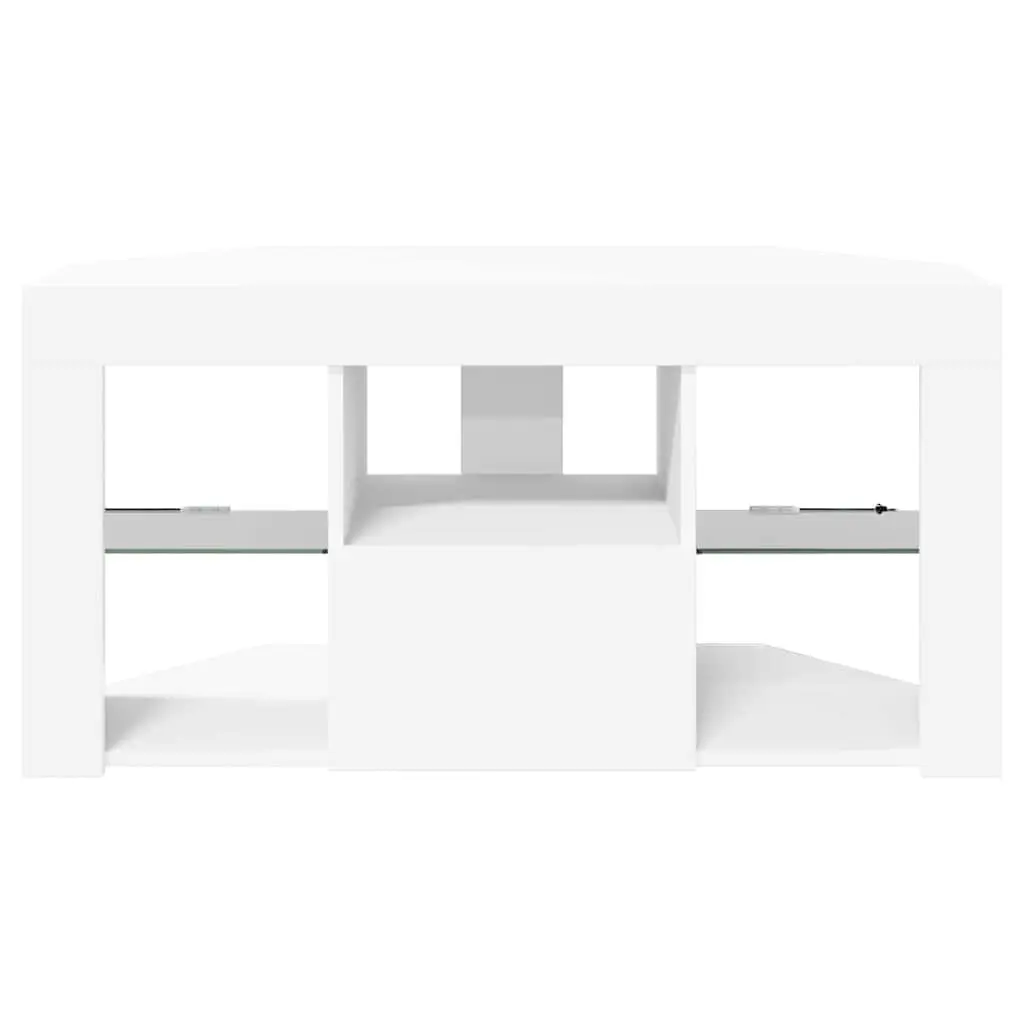 Corner LED TV Cabinet White Modern Living Room Storage Unit Wall Mounted 100 x 40 x 50 cm