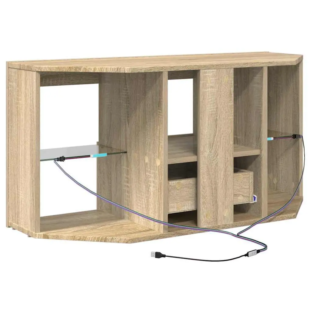 Corner LED TV Cabinet Wall-mounted Modern Furniture Storage Display Unit Grey