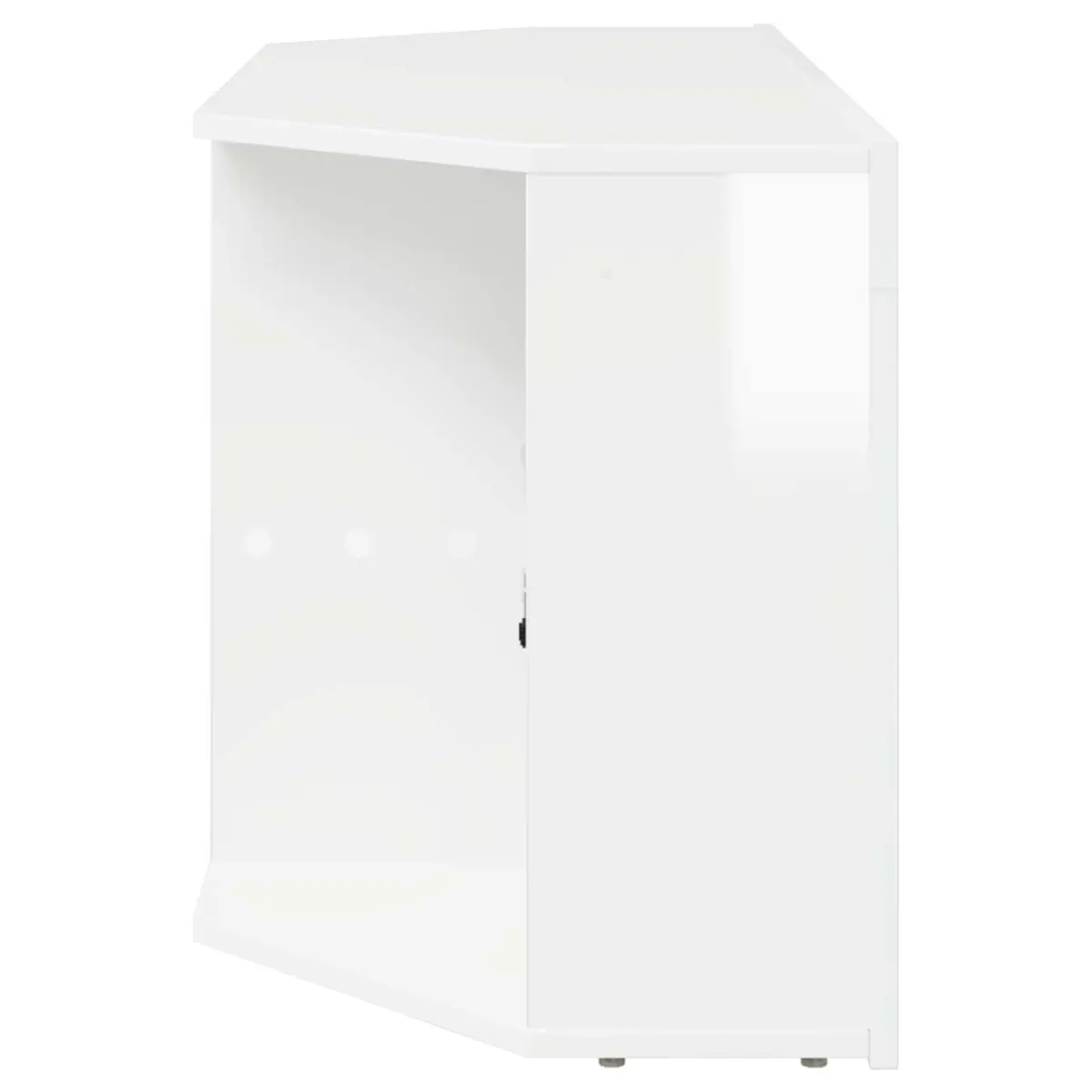 Corner LED TV Cabinet for Living Room High Gloss White