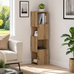 Corner Storage Cabinet Specifications: 25.5x25x102cm Brown