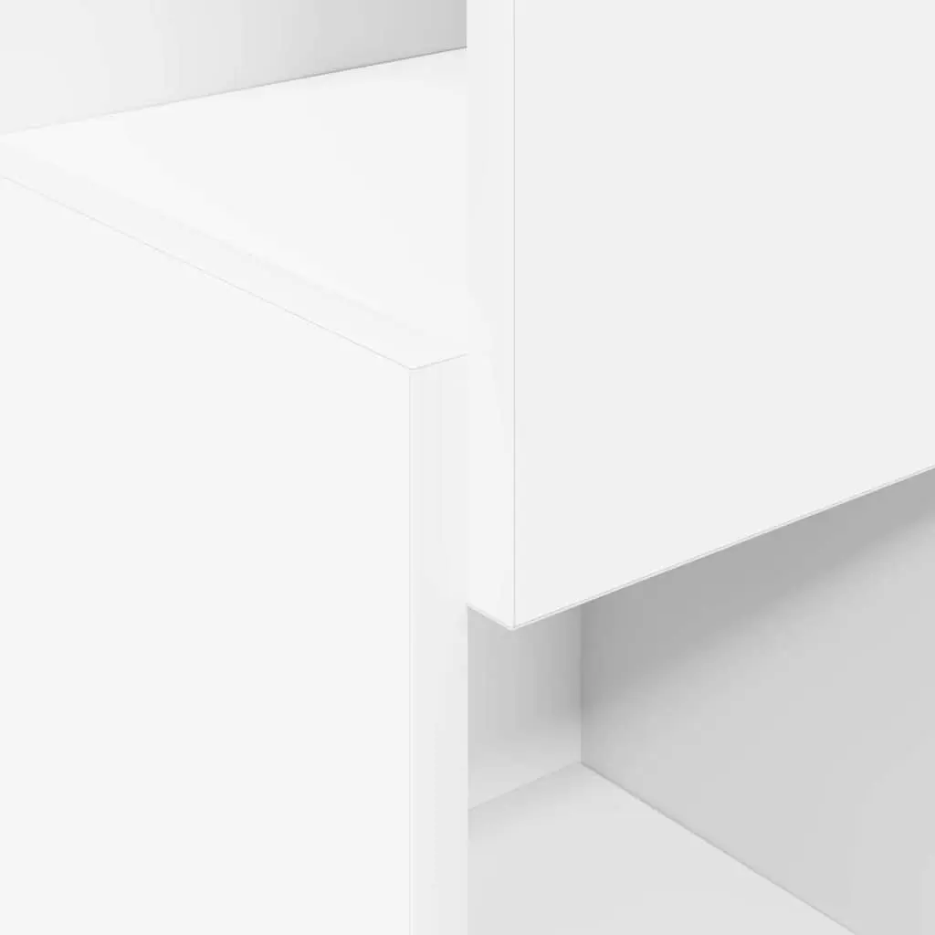 Corner Storage Cabinet 25.5x25x80cm Modern Living Room Organizer Shelf Unit