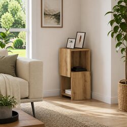 Specifications of Brown Corner Storage Cabinet 25.5x25x55cm