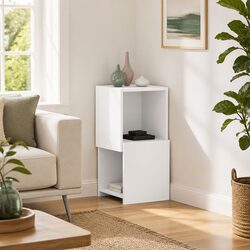 Corner Storage Cabinet: Dimensions 30.5x30x65cm, Engineered Wood