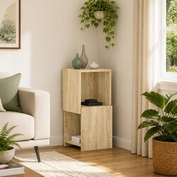 Brown Corner Cabinet Dimensions: 30.5W x 30D x 65H cm