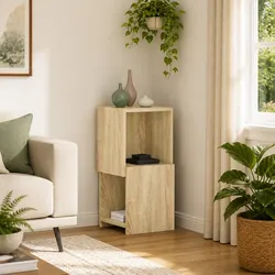 Brown Corner Cabinet Dimensions: 30.5W x 30D x 65H cm
