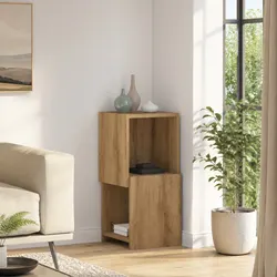 Corner Storage Cabinet Specifications: 30.5x30x65cm Brown