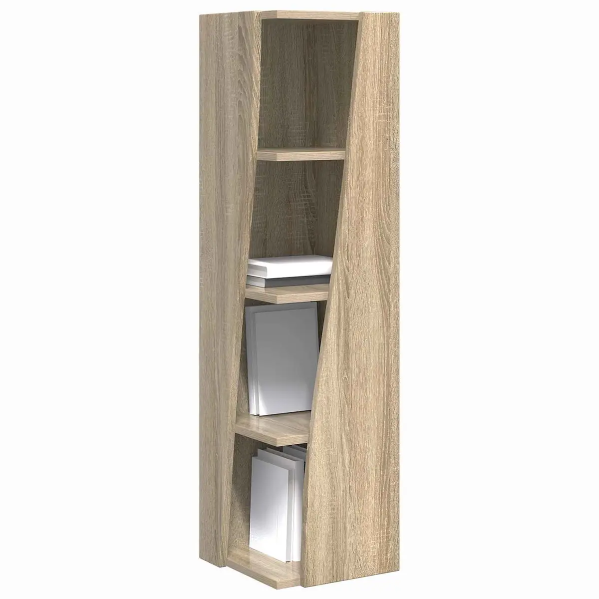 Corner Storage Cabinet Brown Engineered Wood Living Room 27.5W x 27D x 102H cm