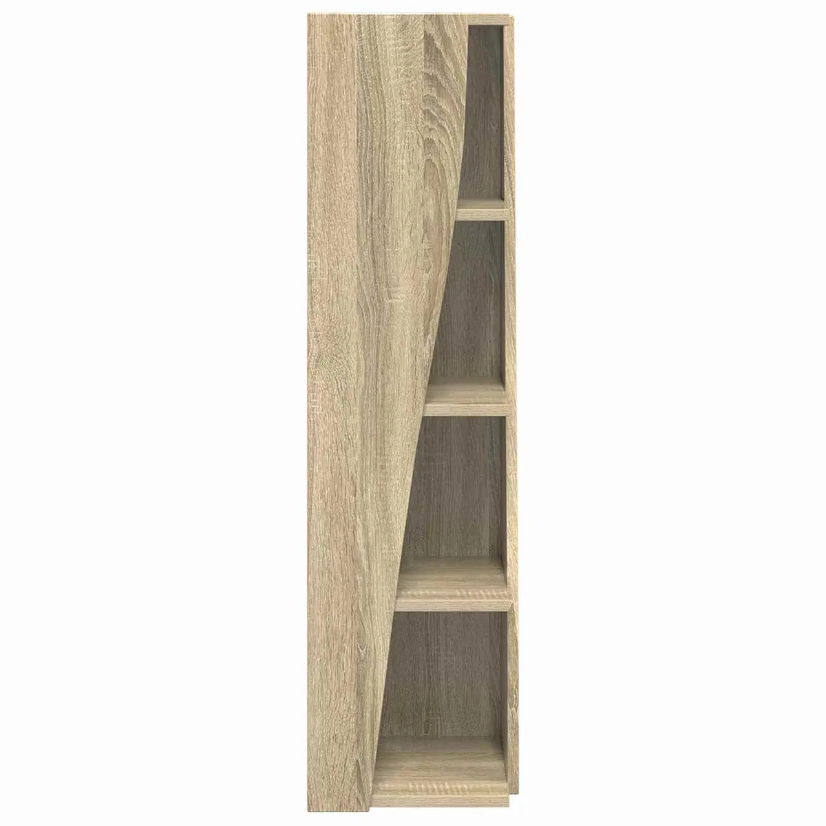 Corner Storage Cabinet Brown Engineered Wood Living Room 27.5W x 27D x 102H cm