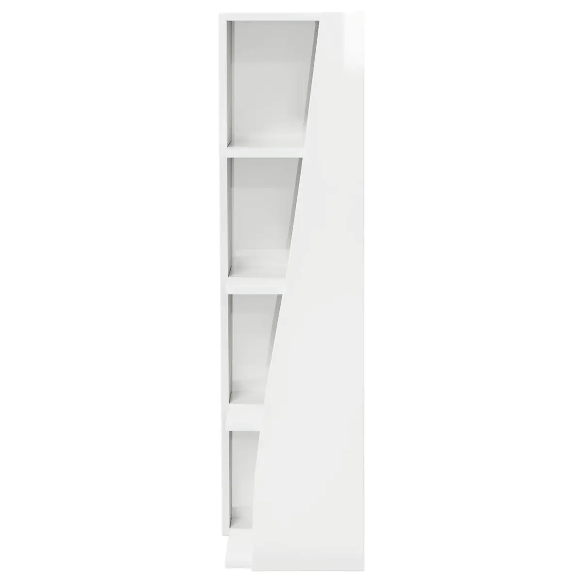 Corner Storage Cabinet High Gloss White Modern Living Room Shelving Unit