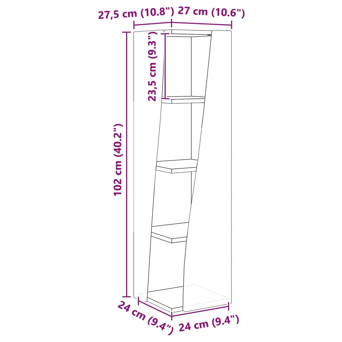 Corner Storage Cabinet High Gloss White Modern Living Room Shelving Unit