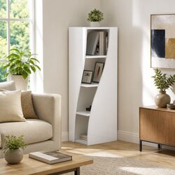 32W x 32D x 102H cm Corner Cabinet in Engineered Wood