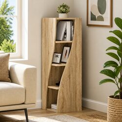 Corner Storage Cabinet: 32 x 32 x 102 cm, Brown