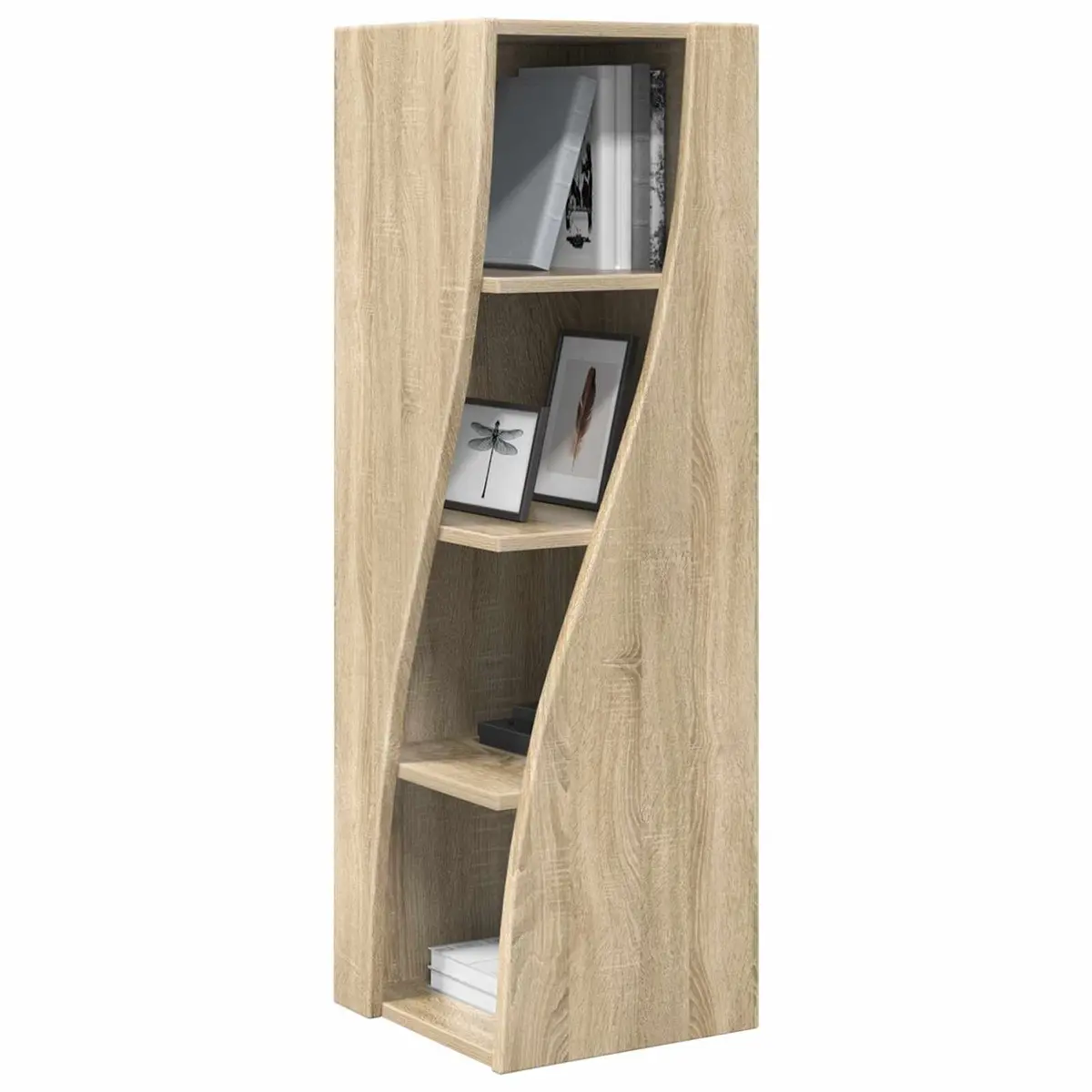 Corner Storage Cabinet Brown Engineered Wood Living Room 32 x 32 x 102 cm