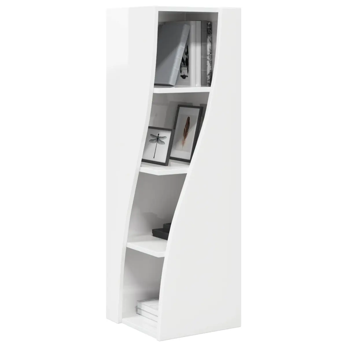 Corner Storage Cabinet Living Room High Gloss White 32x32x102cm