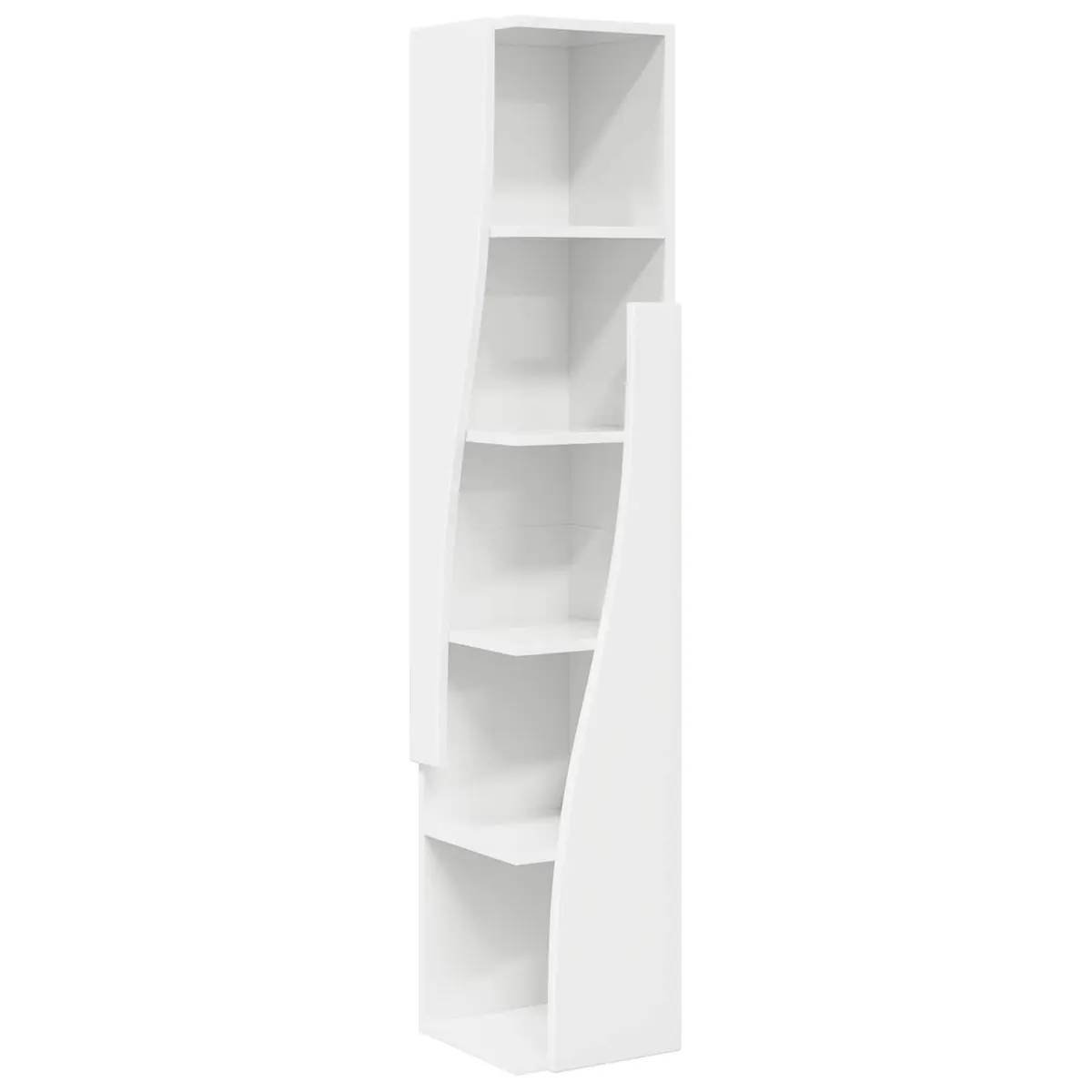 Corner Storage Cabinet Living Room 27.5x27x140cm Modern Shelving Unit