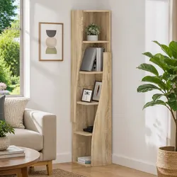 Dimensions and Features of a Brown Corner Storage Cabinet