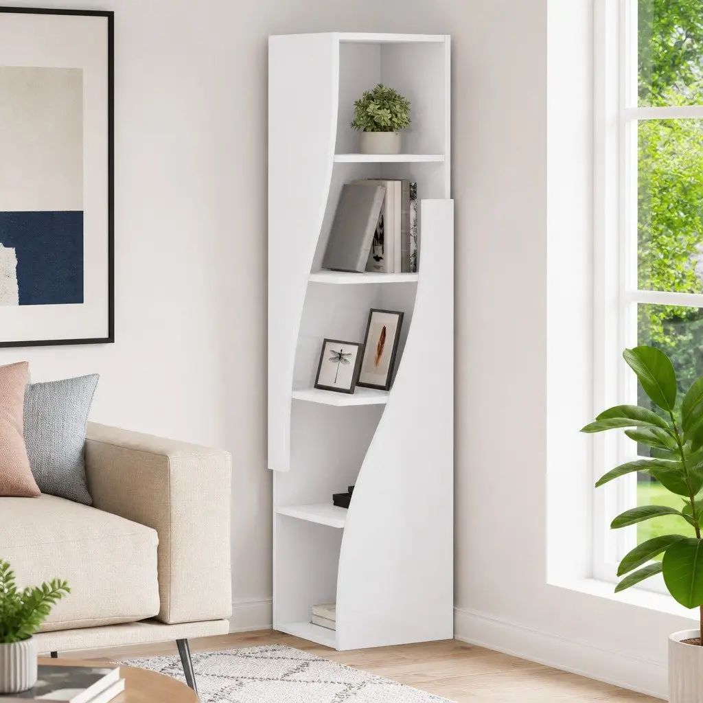 Corner Storage Cabinet Living Room 32x32x140cm