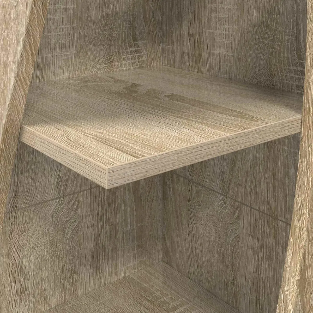 Corner Storage Cabinet Brown Modern Engineered Wood Tall Compact Living Room