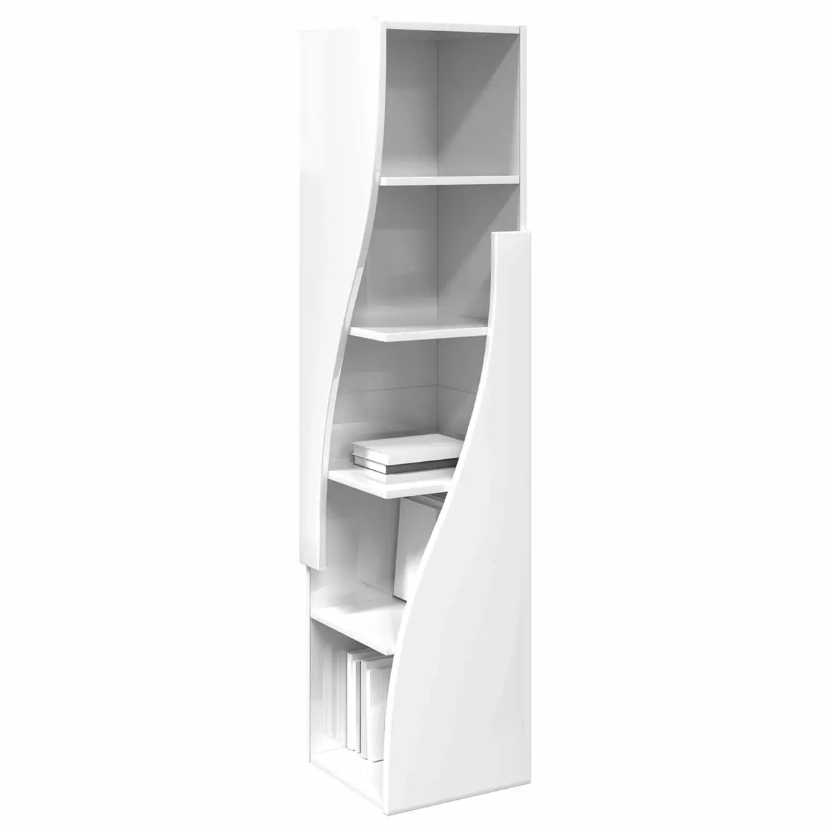 High Gloss White Corner Storage Cabinet