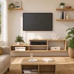 Wall Mounted TV Stand Dimensions 150x25x28.5cm in Grey