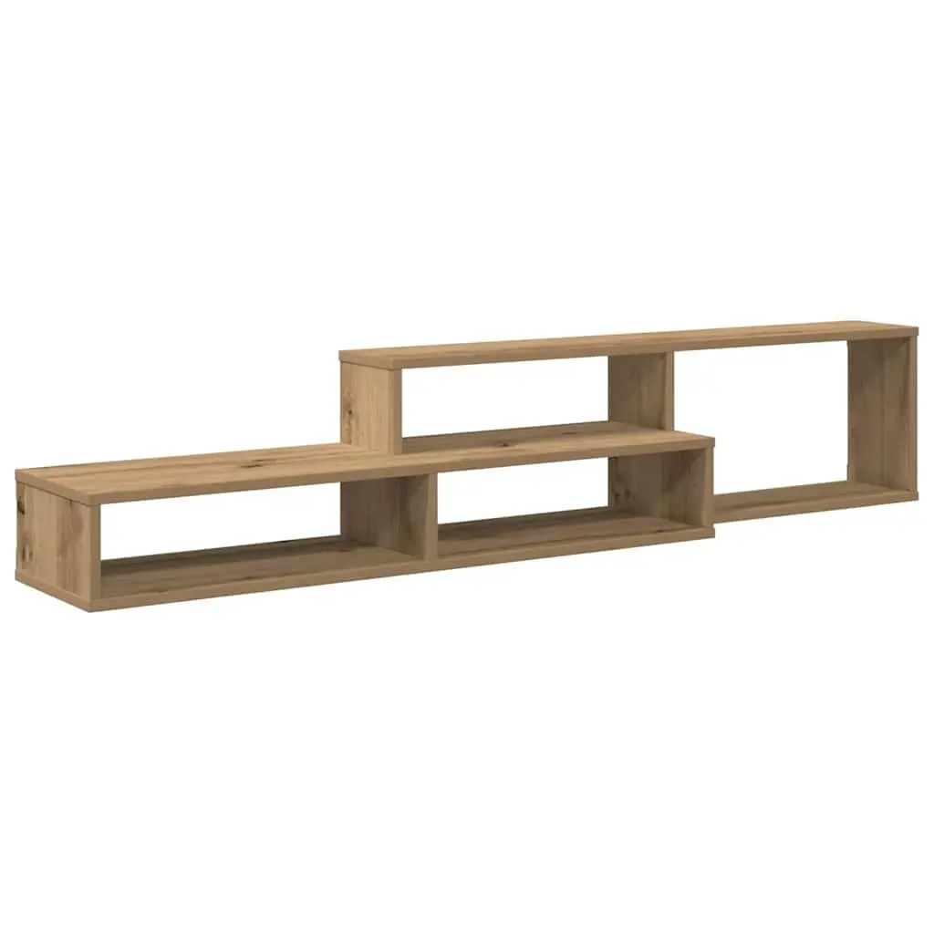 Wall TV Stand for Living Room 150x25x28.5cm Brown Engineered Wood Shelves Storage Unit