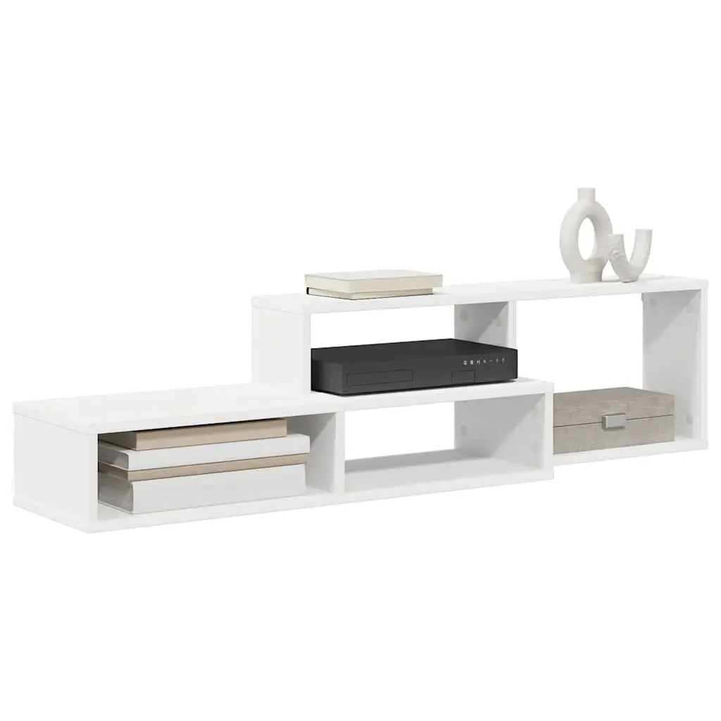 Wall Mounted TV Stand 120x25x28.5cm Engineered Wood Shelves Media Storage