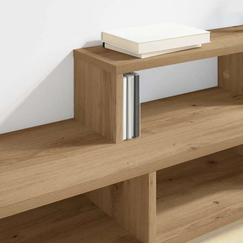 Wall Mounted TV Stand Living Room 120x25x28.5cm Brown Engineered Wood Shelves Storage Unit