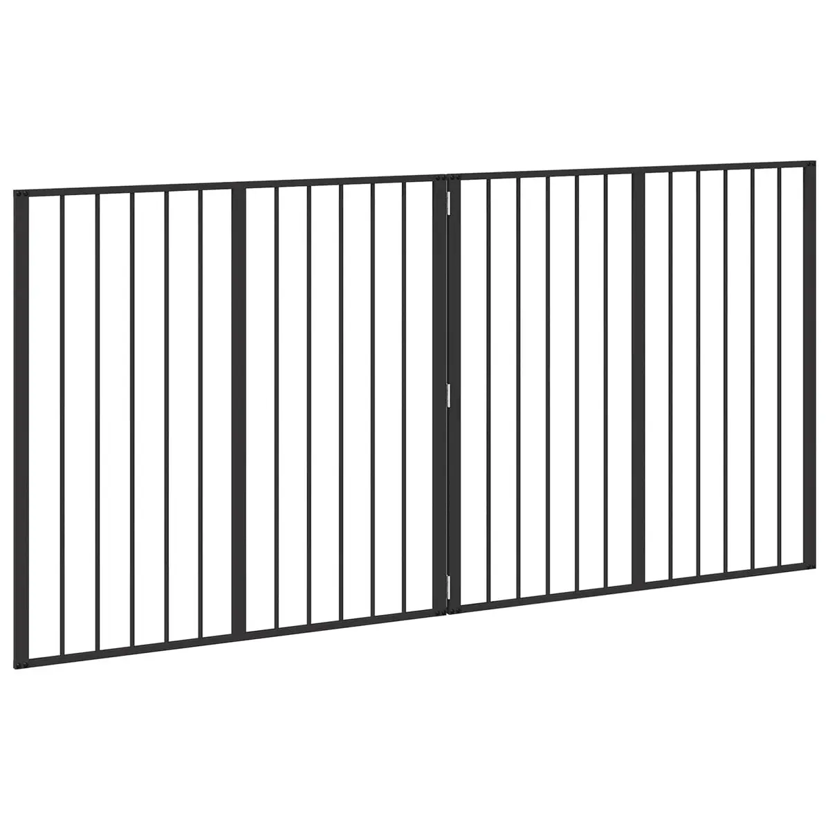Dog Gate Indoor 2 Panels Black Foldable Pet Enclosure 100x100cm