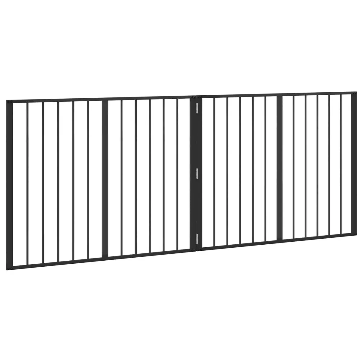 Dog Gate 2 pcs Black 100 x 80 cm Metal Pen Foldable Indoor Enclosure Barrier