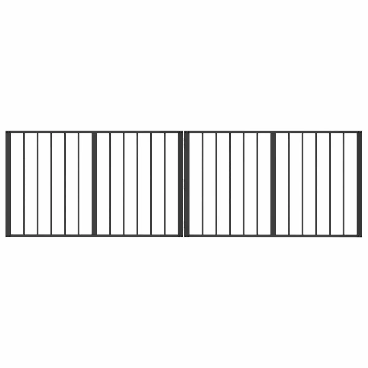 Dog Gate Indoor 100 x 60 cm Metal Enclosure Foldable 2 Pieces