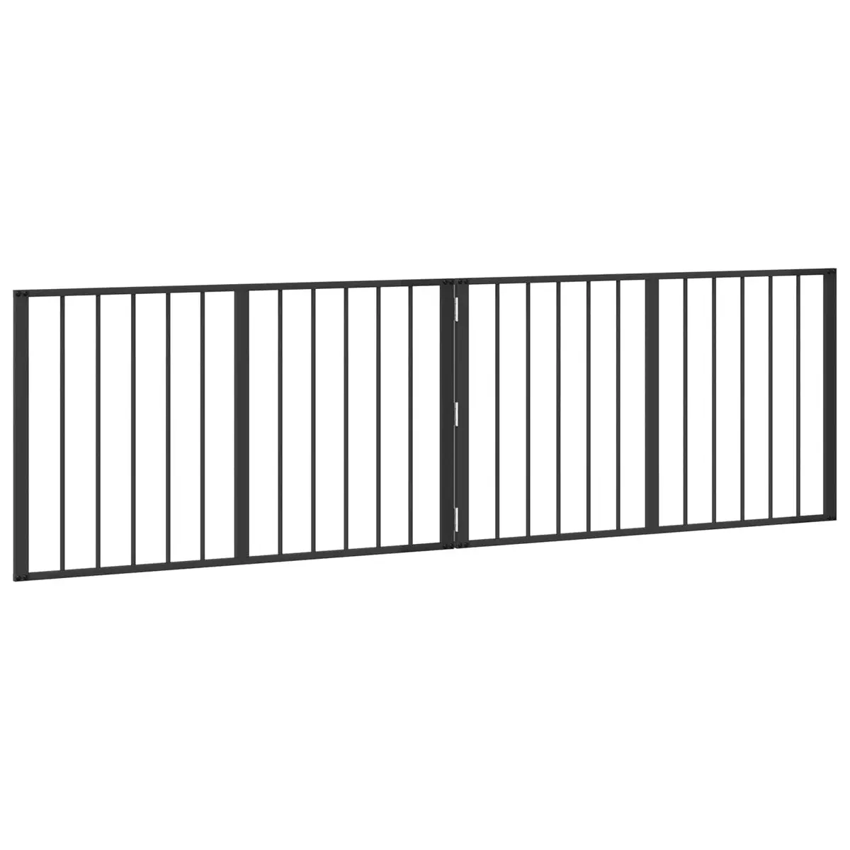 Dog Gate Indoor 100 x 60 cm Metal Enclosure Foldable 2 Pieces