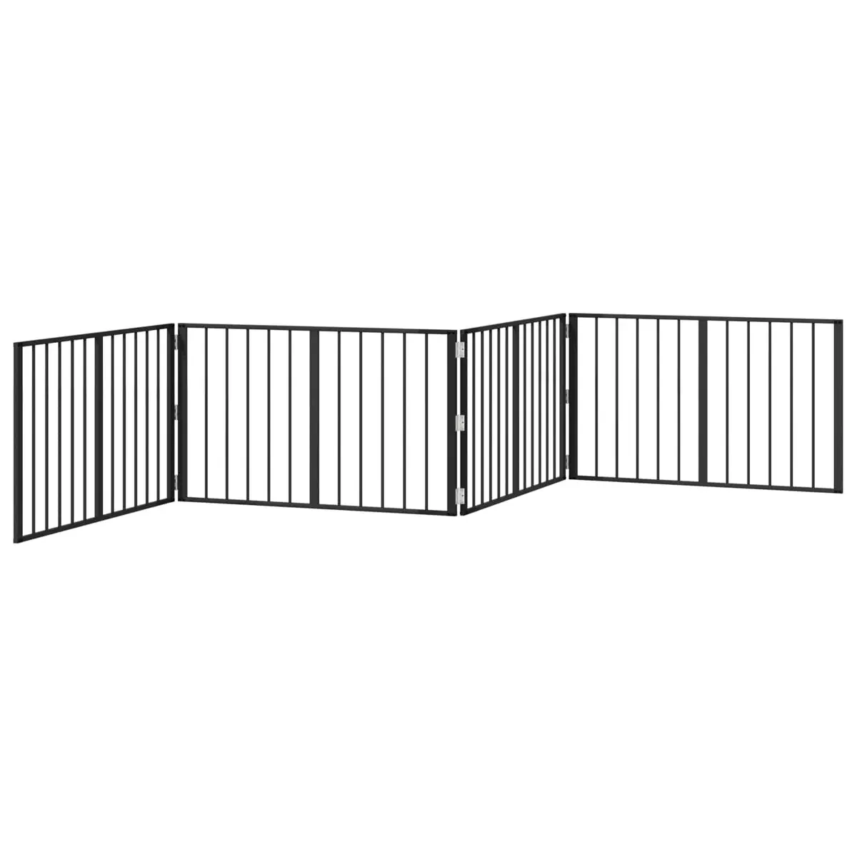 4-Panel Black Metal Dog Enclosure