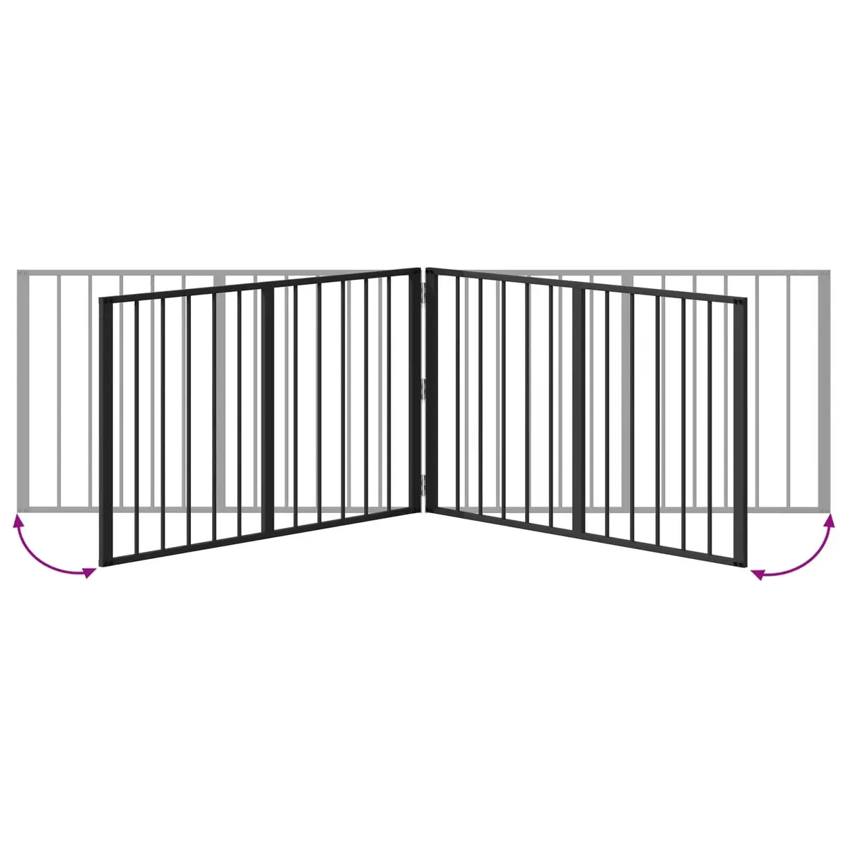 4-Panel Black Metal Dog Enclosure