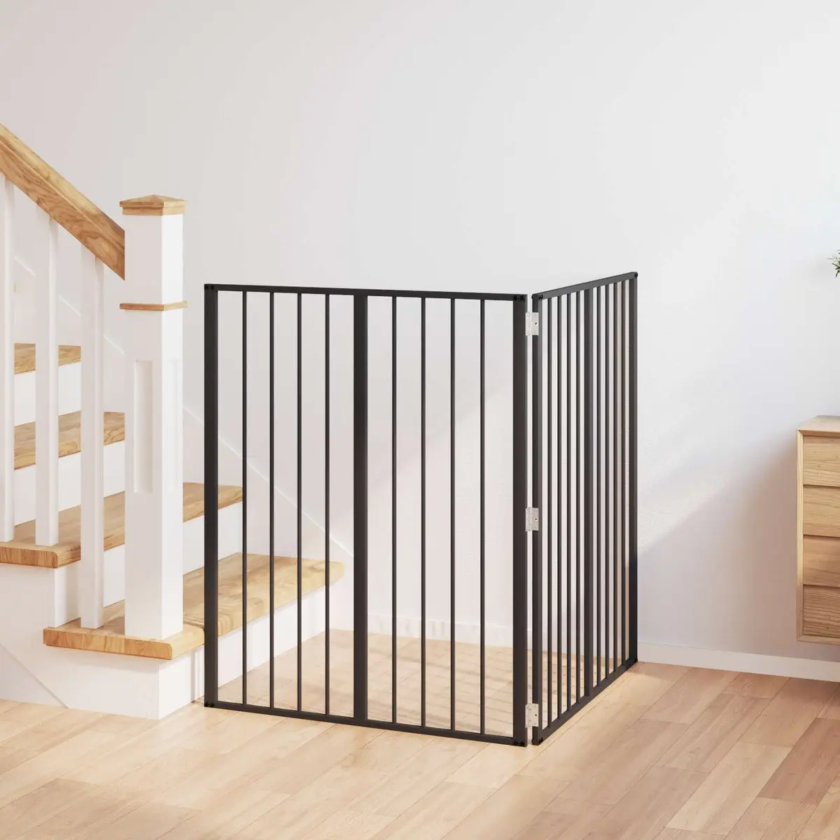 Dog Gate Indoor 80 x 100 cm Foldable Pet Enclosure Playpen Barrier 2 Piece